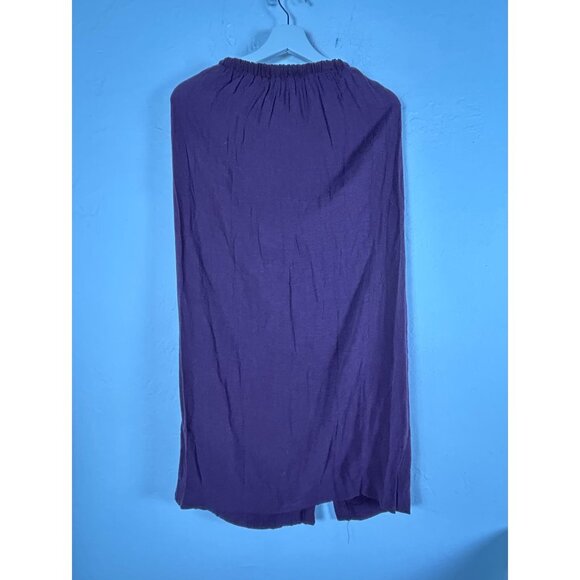 Carole Little Womens Wrap Style Midi Skirt Size 6 Purple Elastic Waist Casual - Picture 2 of 7